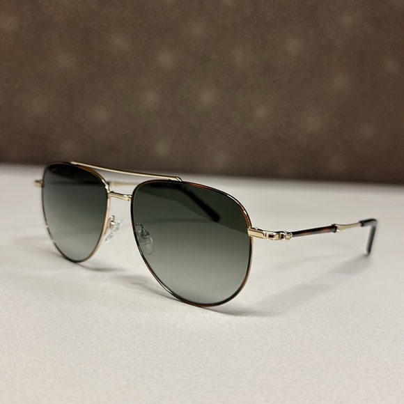 🔥🔥🔥Authentic New Salvatore Ferragamo 58mm Aviator Tortoise Sunglasses - Picture 8 of 12